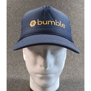 Bumble Hat Cap Trucker Unisex One Size Adjustable Blue Dating App New